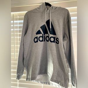 Adidas Men’s Grey Cotton LS Hoodie Size L